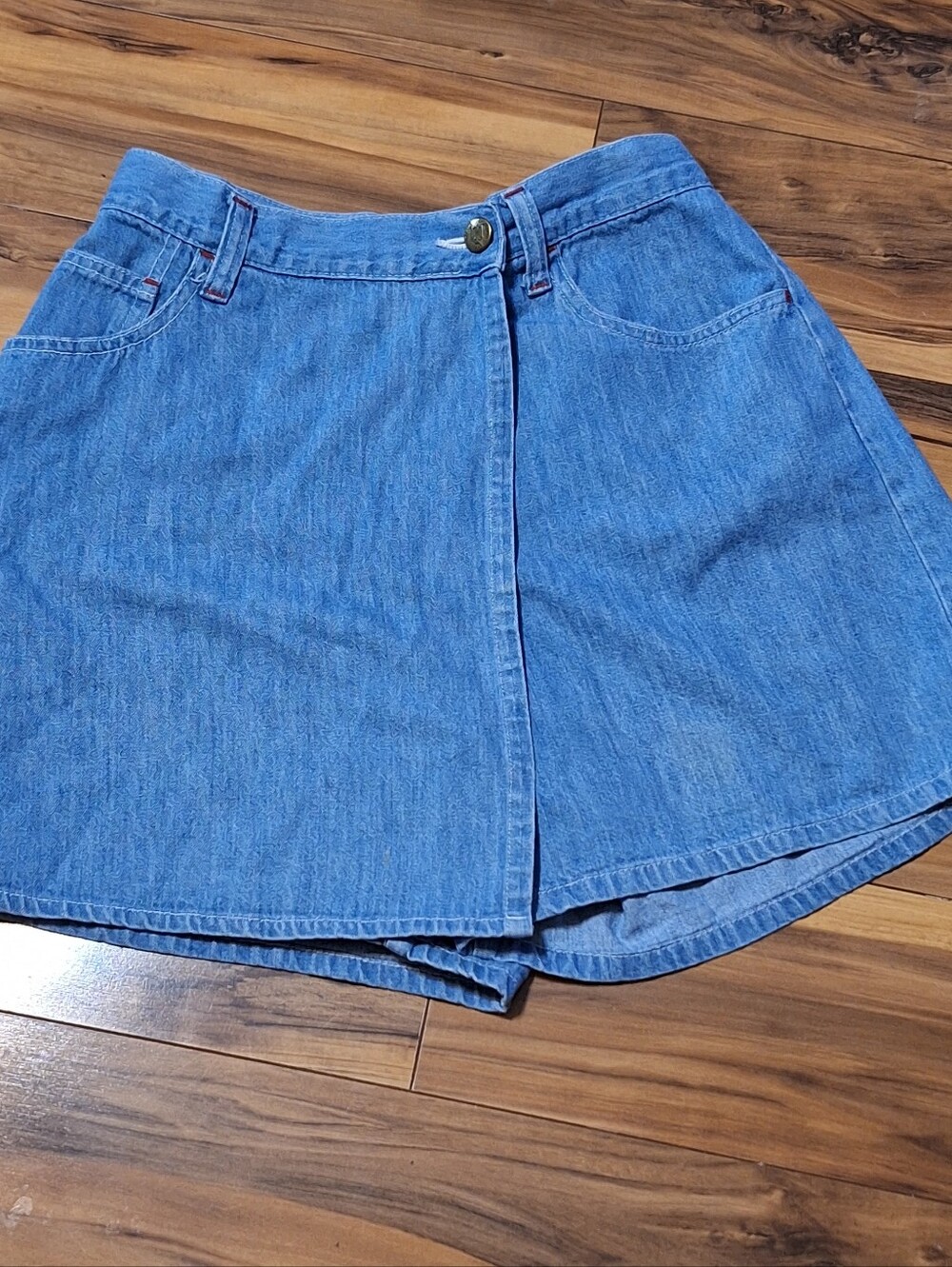 Vintage 90s denim jean wrap skort festival Y2K size 8 Ann Taylor Summer Cotton